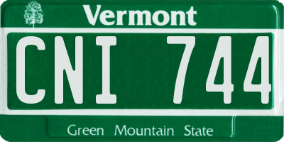VT license plate CNI744