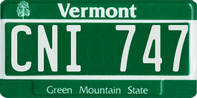 VT license plate CNI747