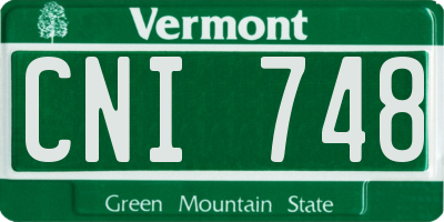 VT license plate CNI748