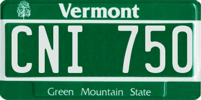 VT license plate CNI750
