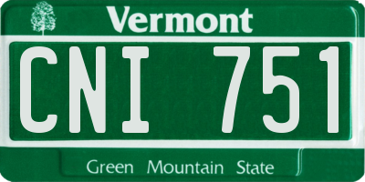 VT license plate CNI751