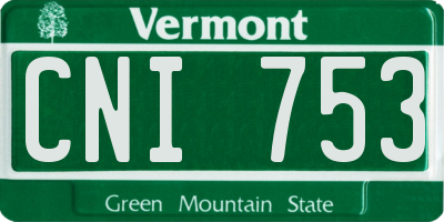 VT license plate CNI753