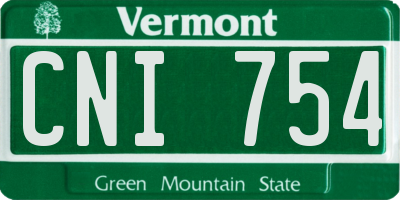VT license plate CNI754