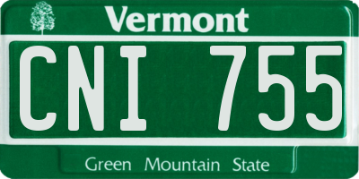 VT license plate CNI755