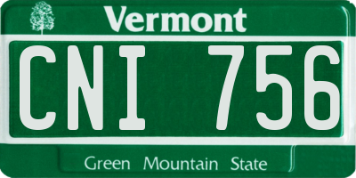 VT license plate CNI756
