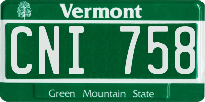 VT license plate CNI758