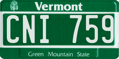 VT license plate CNI759