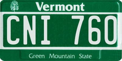 VT license plate CNI760