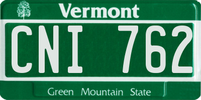 VT license plate CNI762
