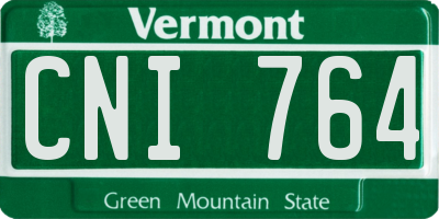 VT license plate CNI764