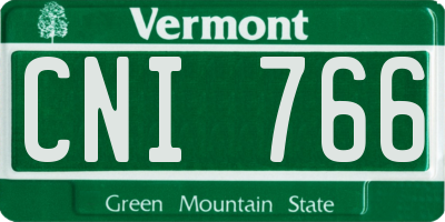 VT license plate CNI766