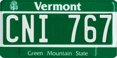 VT license plate CNI767