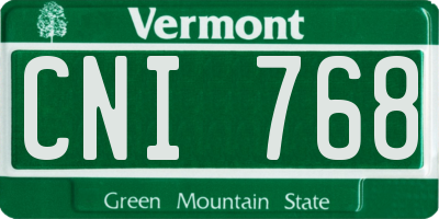 VT license plate CNI768