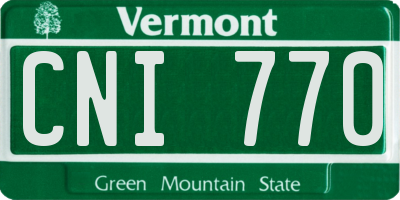 VT license plate CNI770