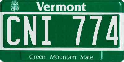VT license plate CNI774