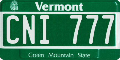 VT license plate CNI777