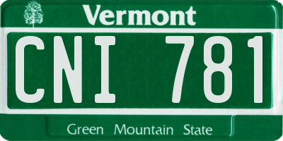 VT license plate CNI781