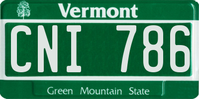 VT license plate CNI786