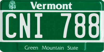 VT license plate CNI788
