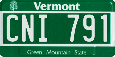 VT license plate CNI791