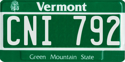 VT license plate CNI792