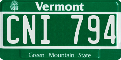 VT license plate CNI794