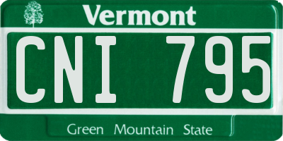 VT license plate CNI795