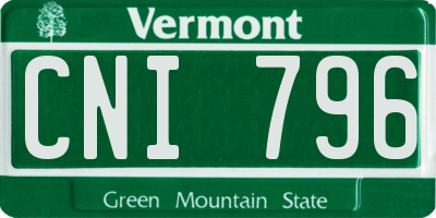 VT license plate CNI796