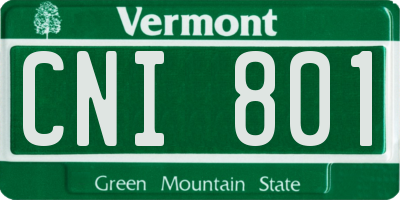 VT license plate CNI801