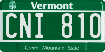 VT license plate CNI810