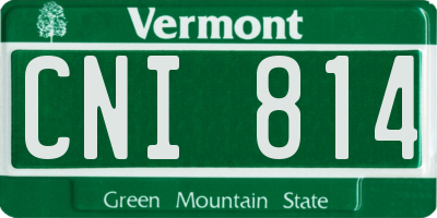 VT license plate CNI814
