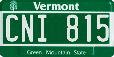 VT license plate CNI815
