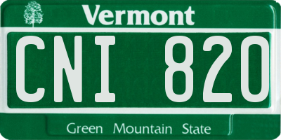 VT license plate CNI820