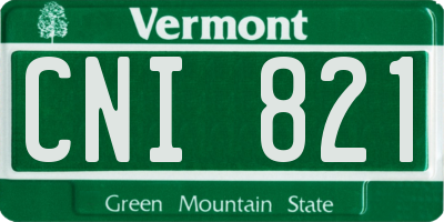 VT license plate CNI821