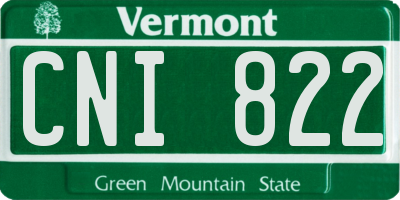 VT license plate CNI822
