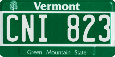 VT license plate CNI823