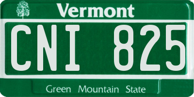 VT license plate CNI825