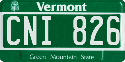 VT license plate CNI826