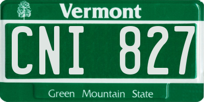 VT license plate CNI827