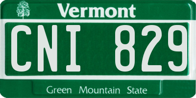 VT license plate CNI829