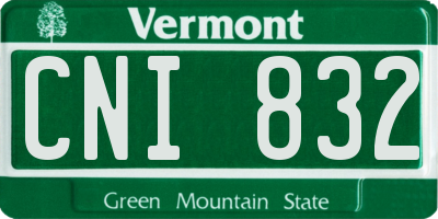 VT license plate CNI832