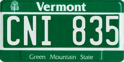 VT license plate CNI835