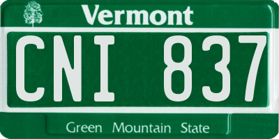 VT license plate CNI837