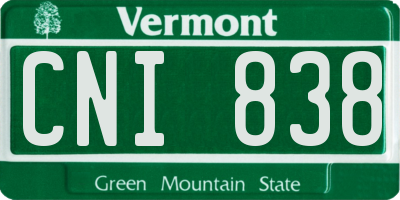 VT license plate CNI838