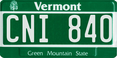 VT license plate CNI840