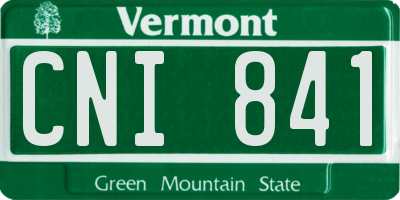VT license plate CNI841