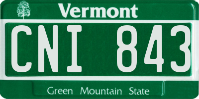 VT license plate CNI843