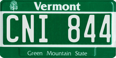 VT license plate CNI844