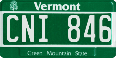 VT license plate CNI846