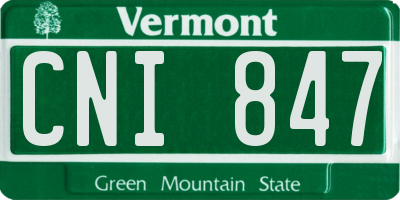 VT license plate CNI847